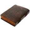 Leather Journal with Embossed Skull and Antique Paper with Deckle Edges